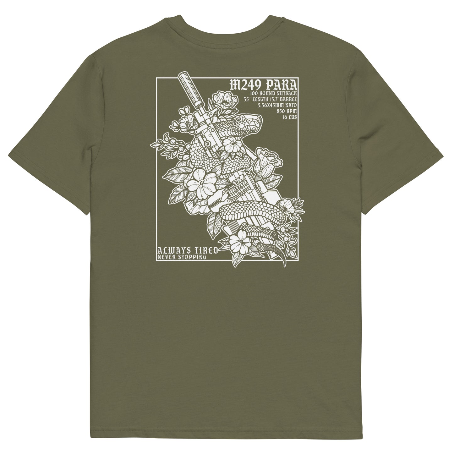 M249 White Back Print Heavier T