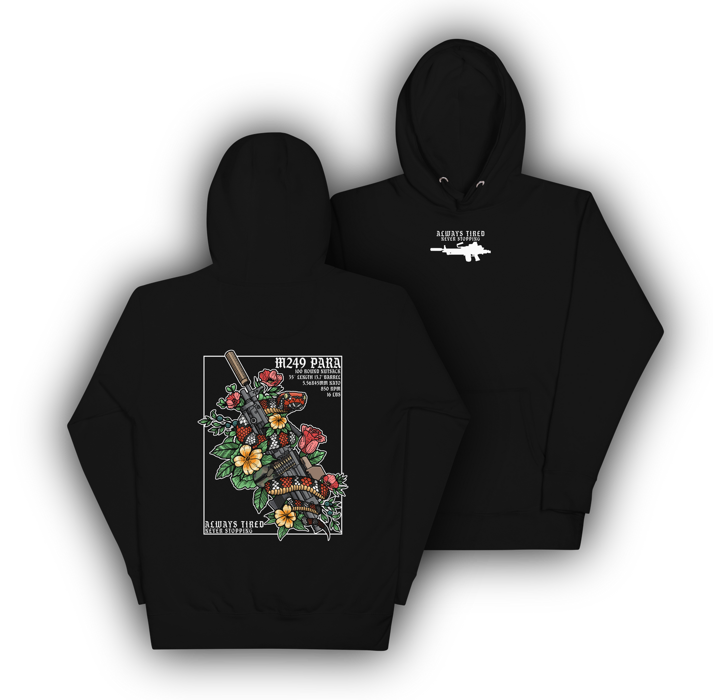M249 Colored Back Print Hoodie