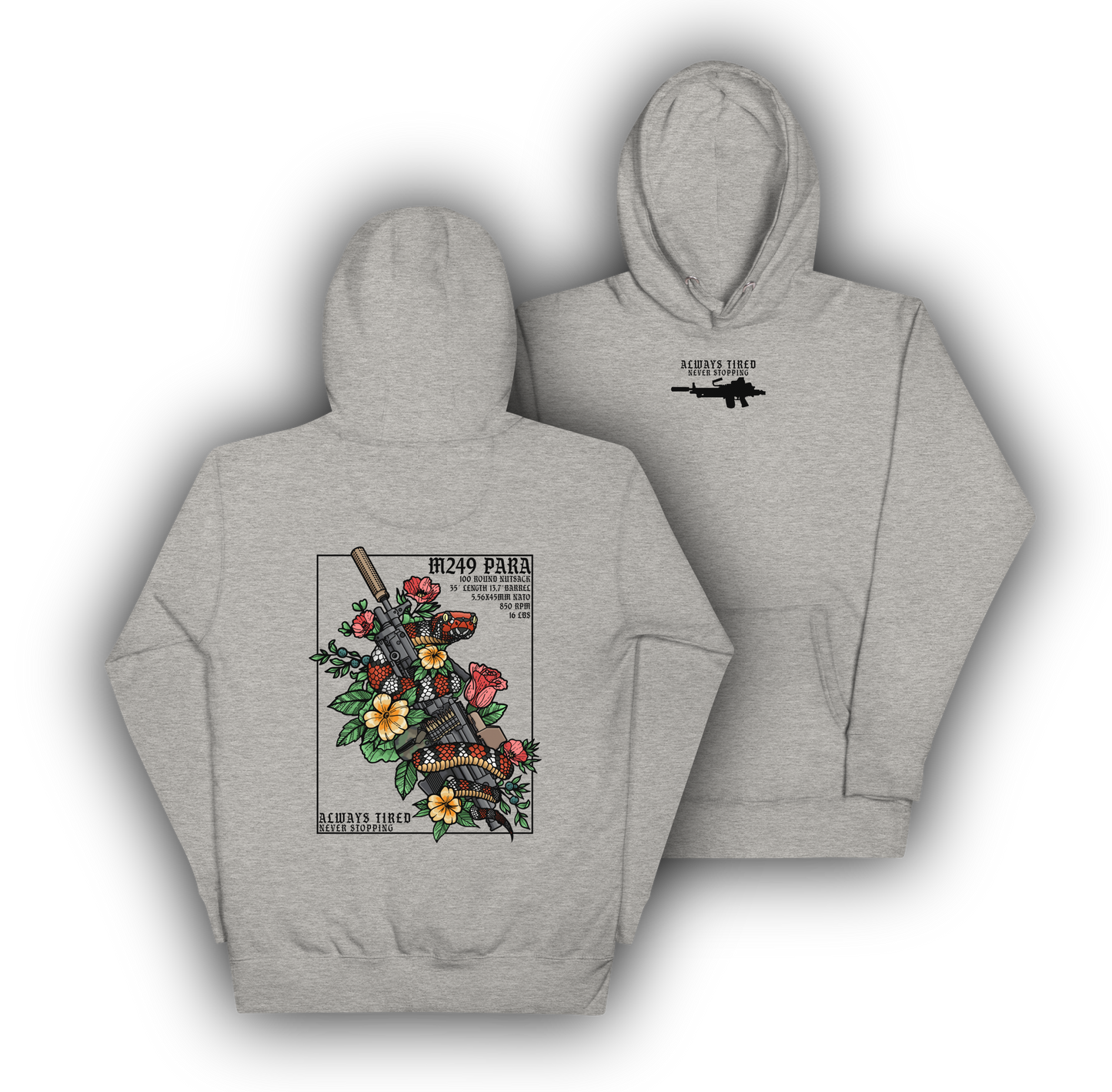 M249 Colored Back Print Hoodie