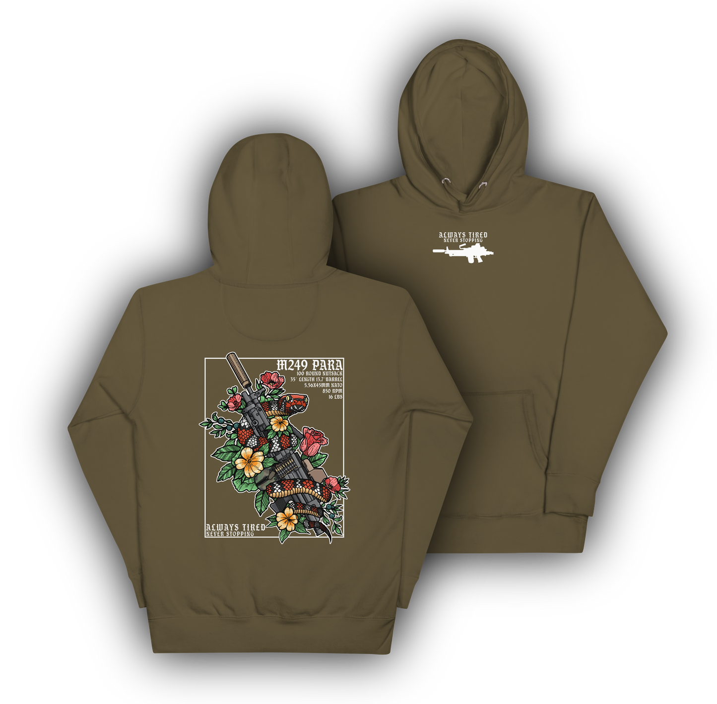 M249 Colored Back Print Hoodie