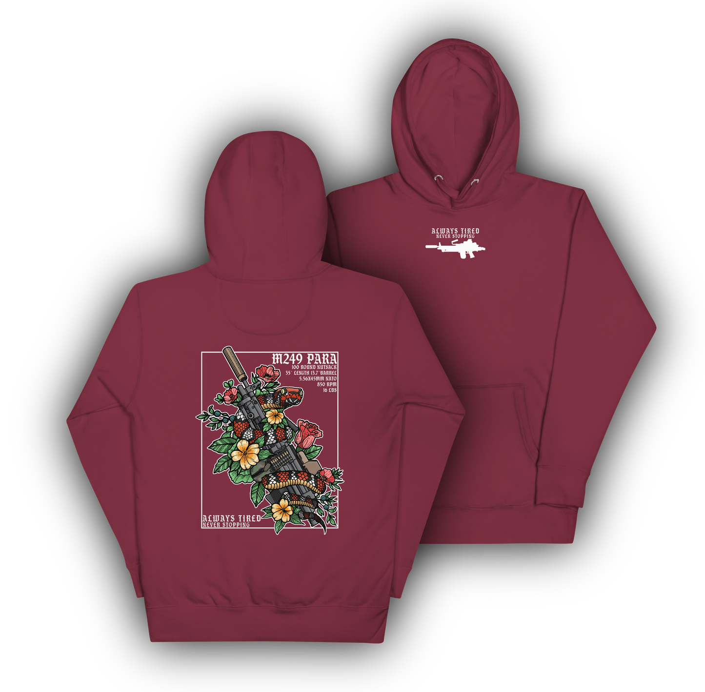 M249 Colored Back Print Hoodie