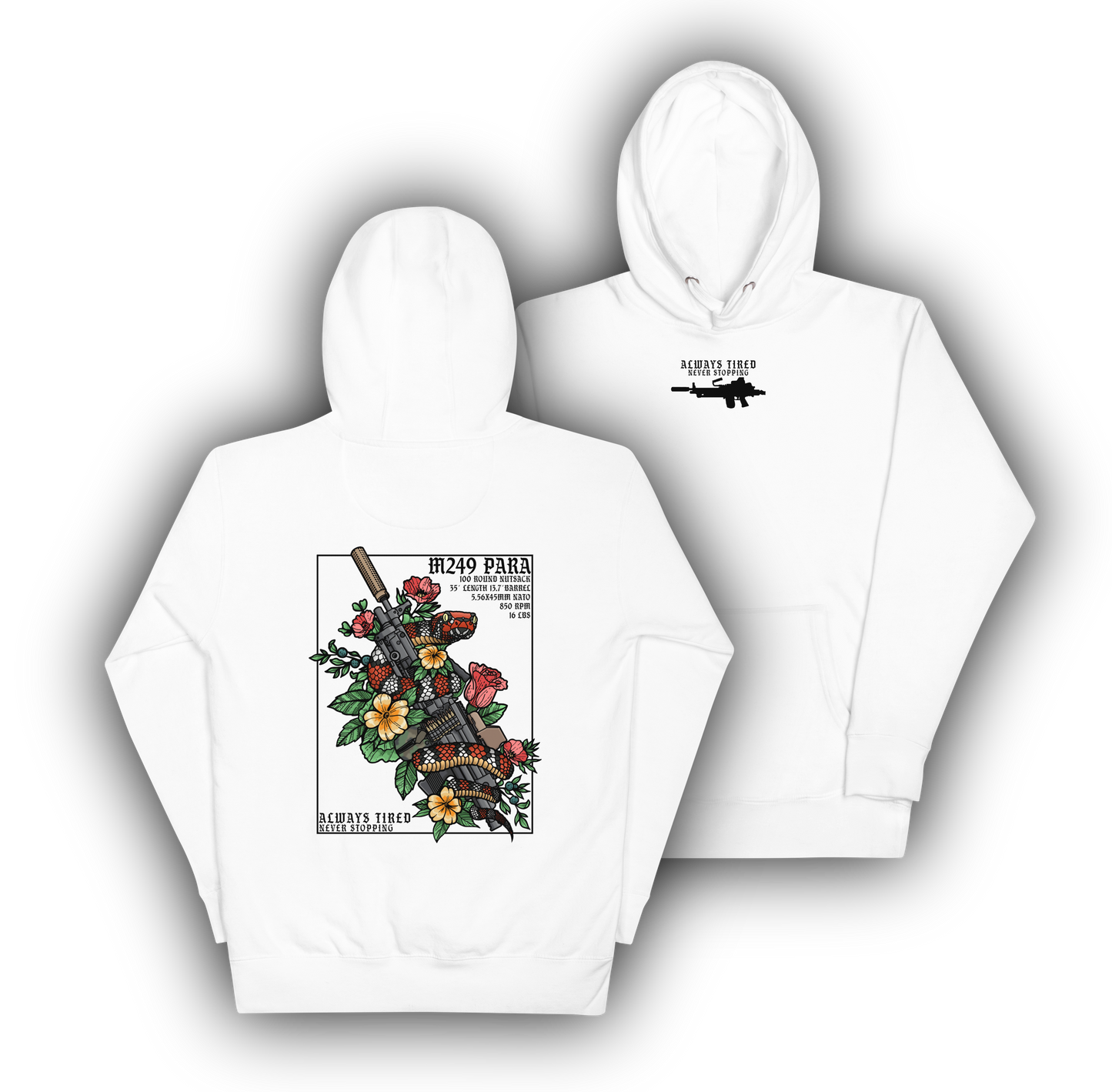 M249 Colored Back Print Hoodie