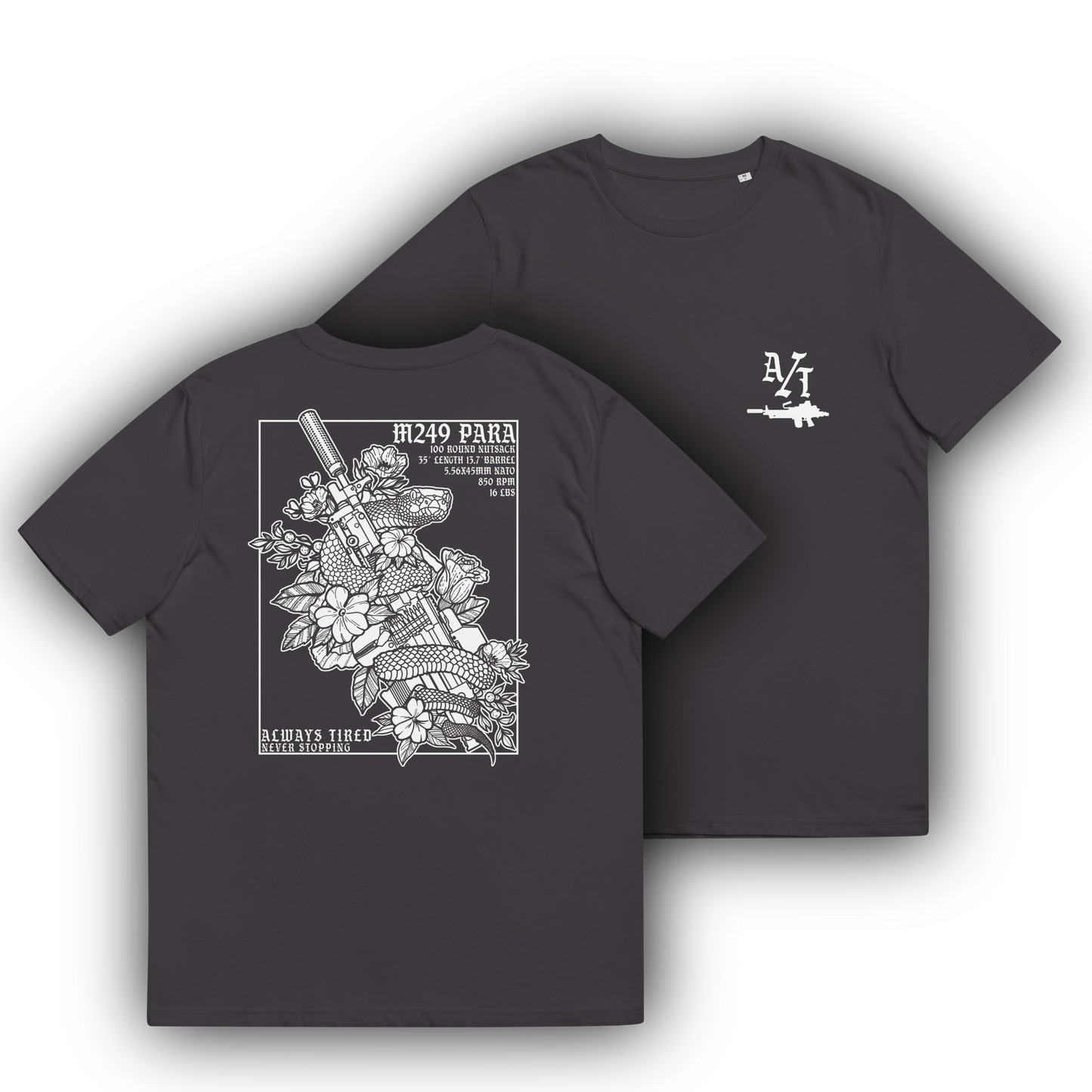 M249 White Back Print Heavier T
