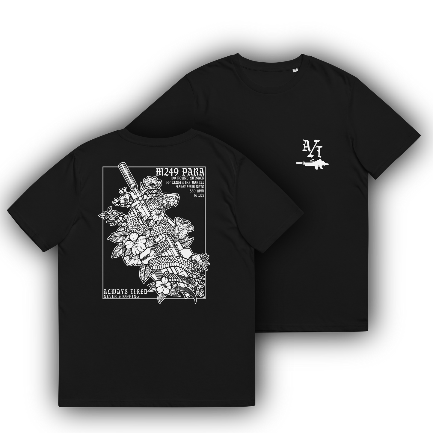 M249 White Back Print Heavier T