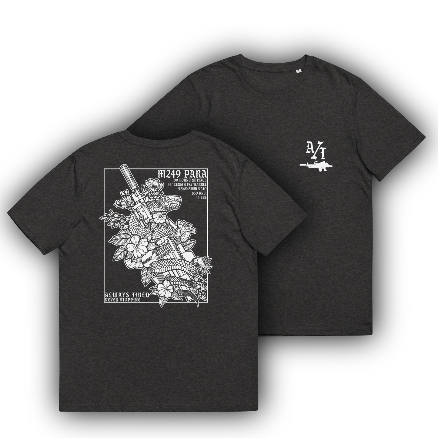 M249 White Back Print Heavier T