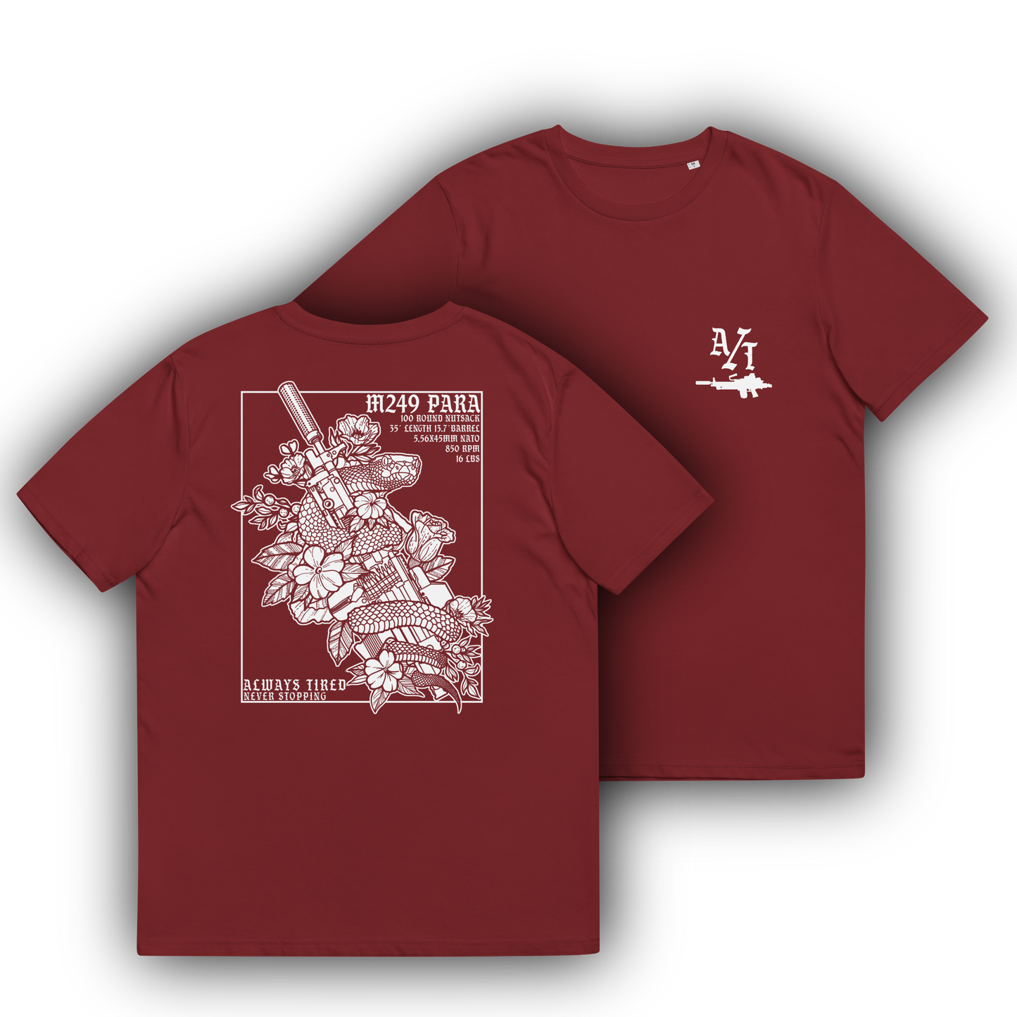 M249 White Back Print Heavier T