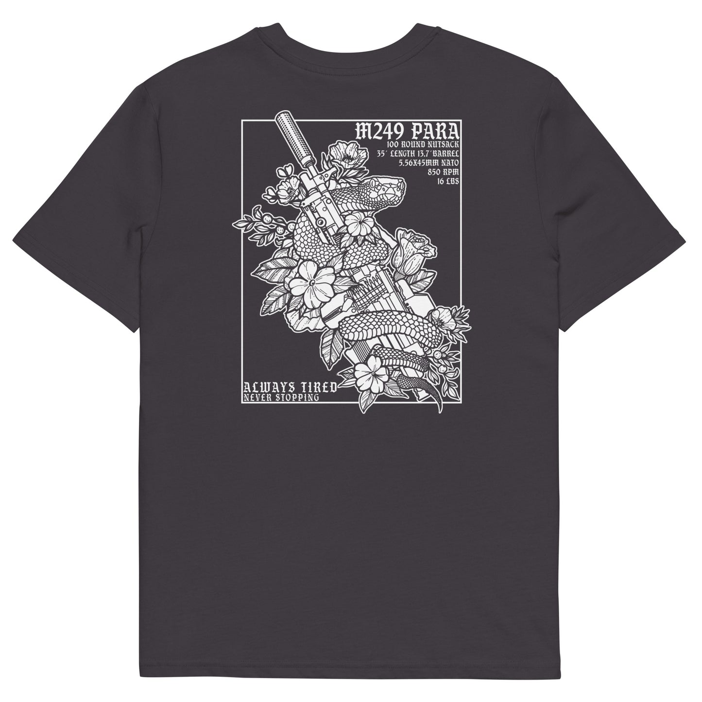 M249 White Back Print Heavier T