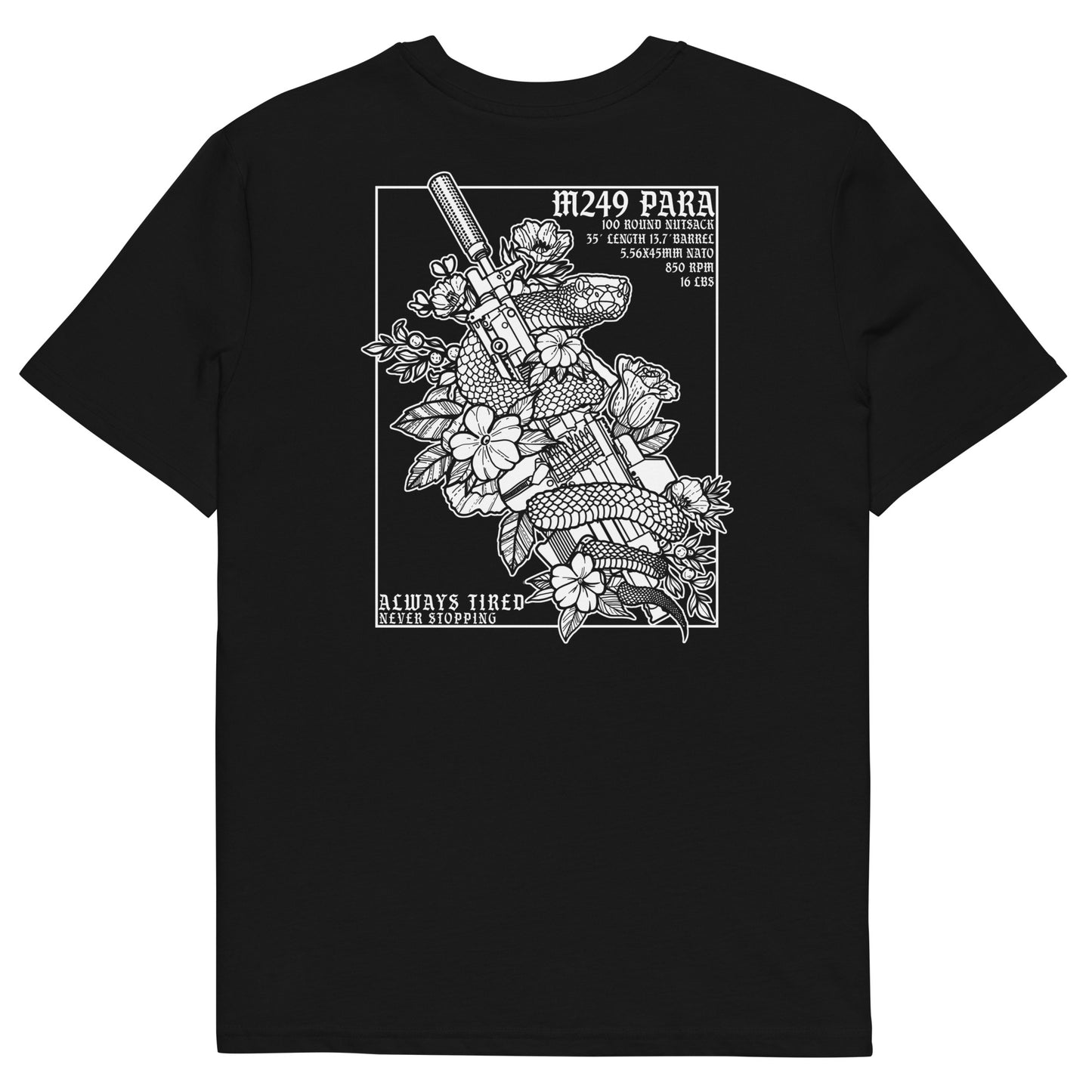 M249 White Back Print Heavier T