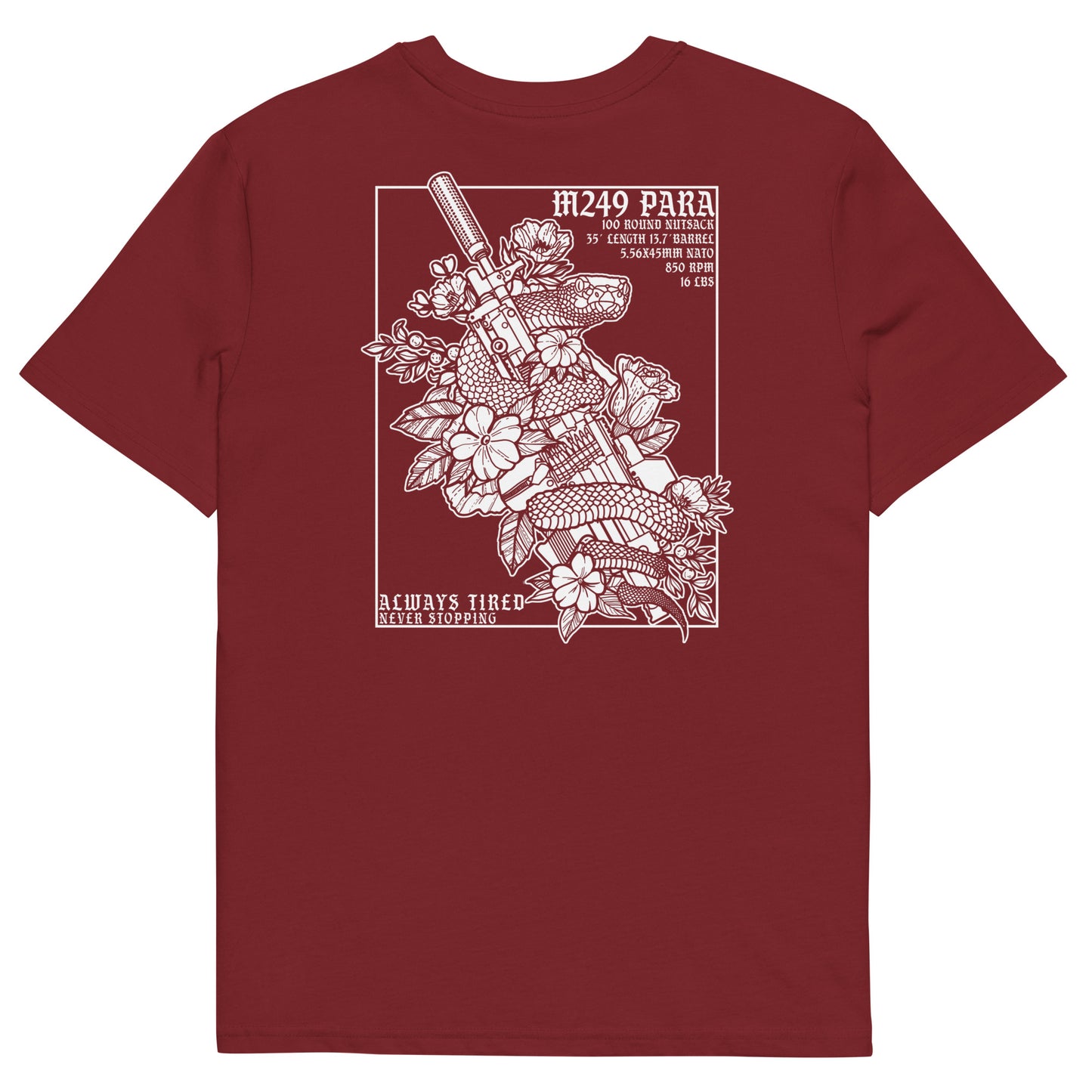 M249 White Back Print Heavier T