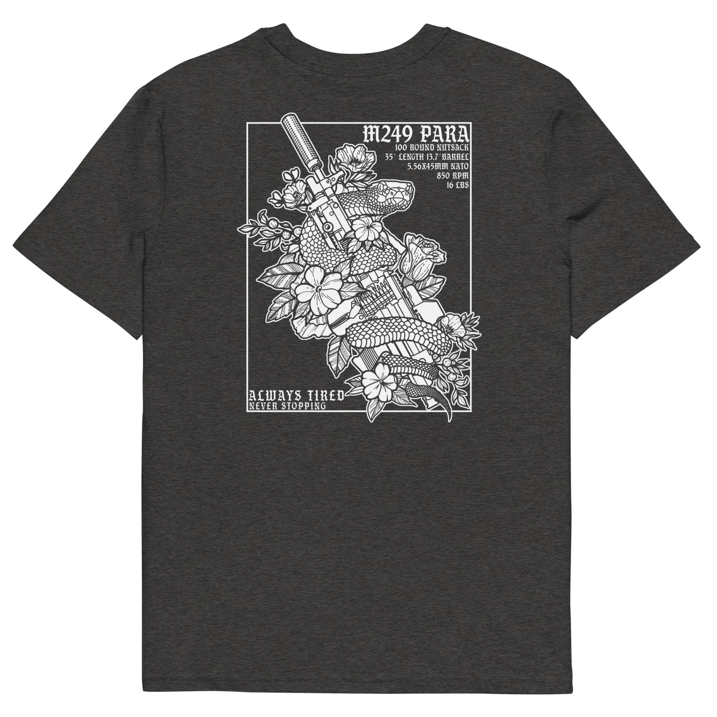 M249 White Back Print Heavier T