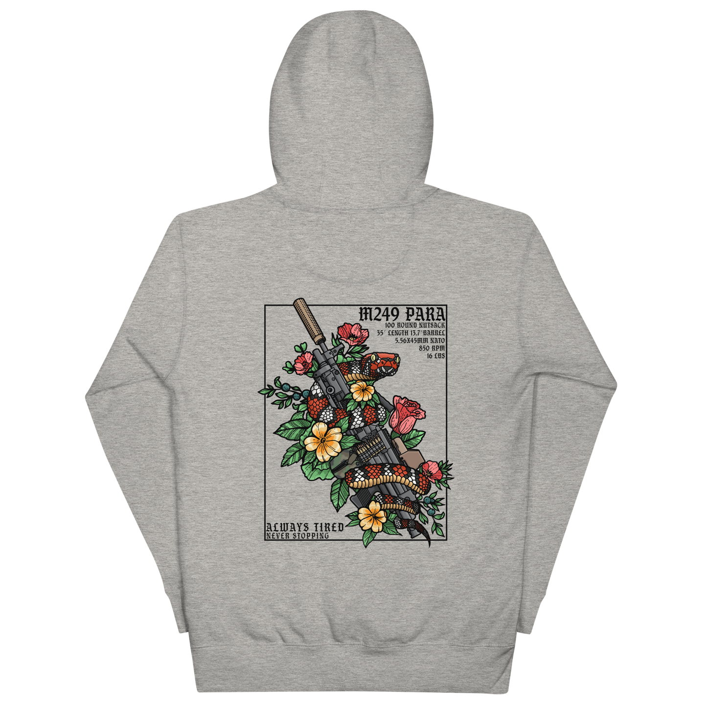 M249 Colored Back Print Hoodie