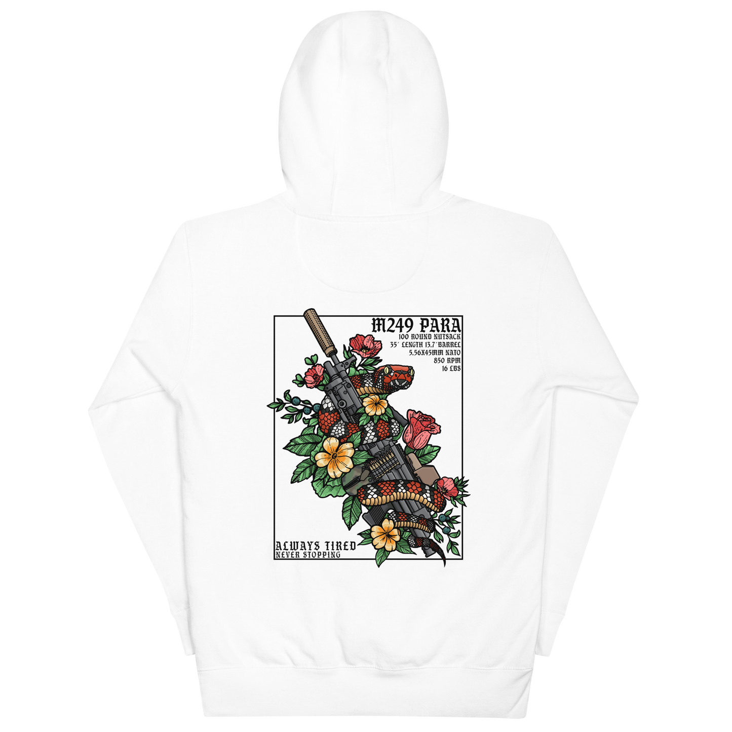 M249 Colored Back Print Hoodie